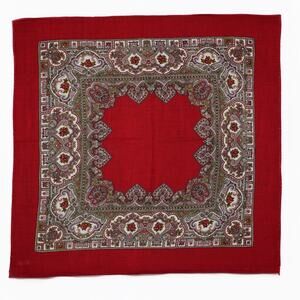 Vintage Paisley Wool Scarf 43x44" Square Classic Print